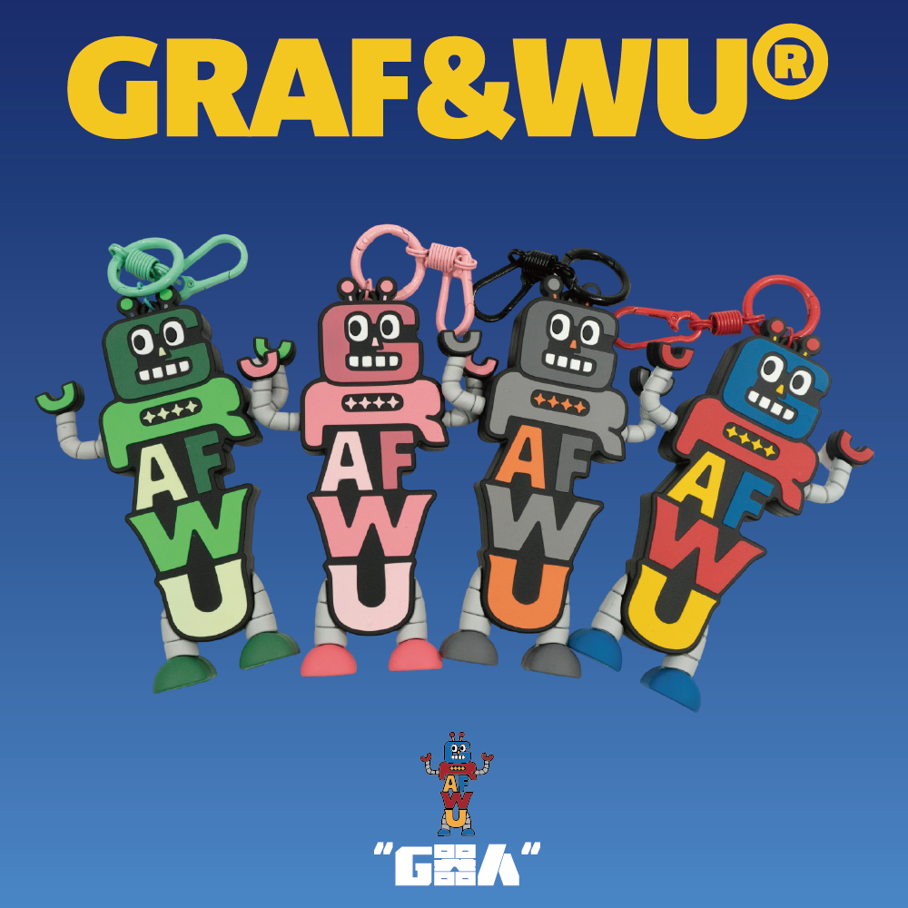 GRAF&WU Bag Charm Robot Cartoon Letter Bag Pendants Oversized 3d Fun Trendy Doll Keychain