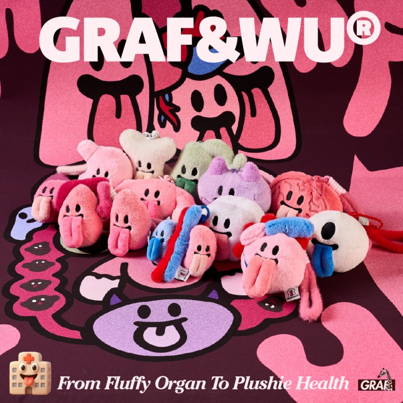 GRAF&WU BooGhost Health Guardian Organ Plush Bag Charm - Cute Anatomy Collectible