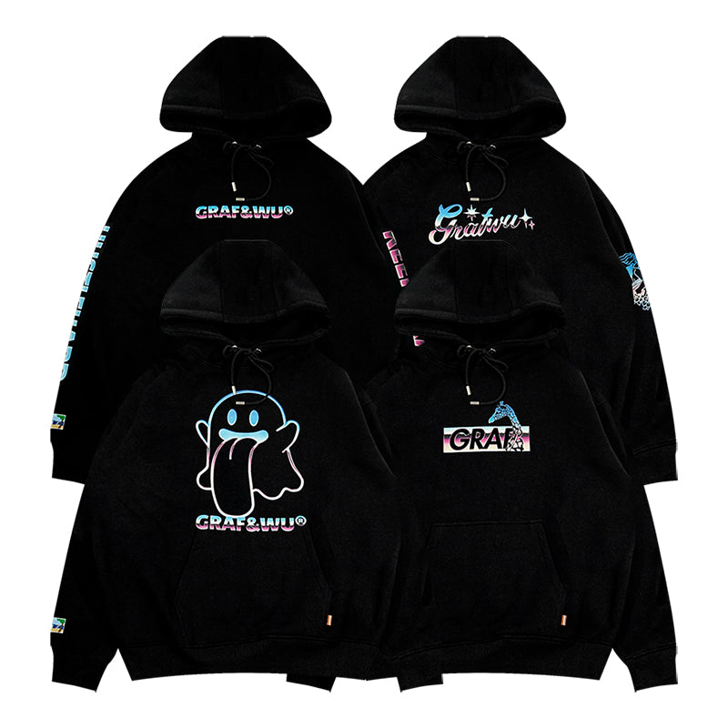 GRAFWU Colorful Electroplated Textured Hoodie