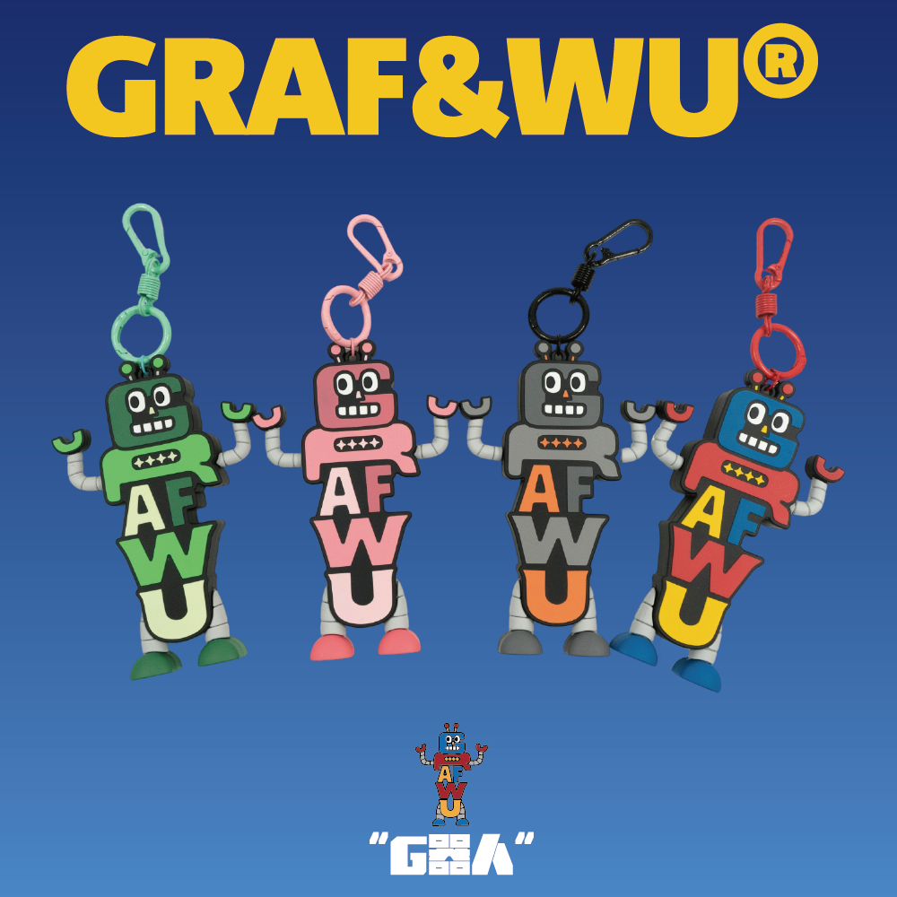 GRAF&WU Bag Charm Robot Cartoon Letter Bag Pendants Oversized 3d Fun Trendy Doll Keychain