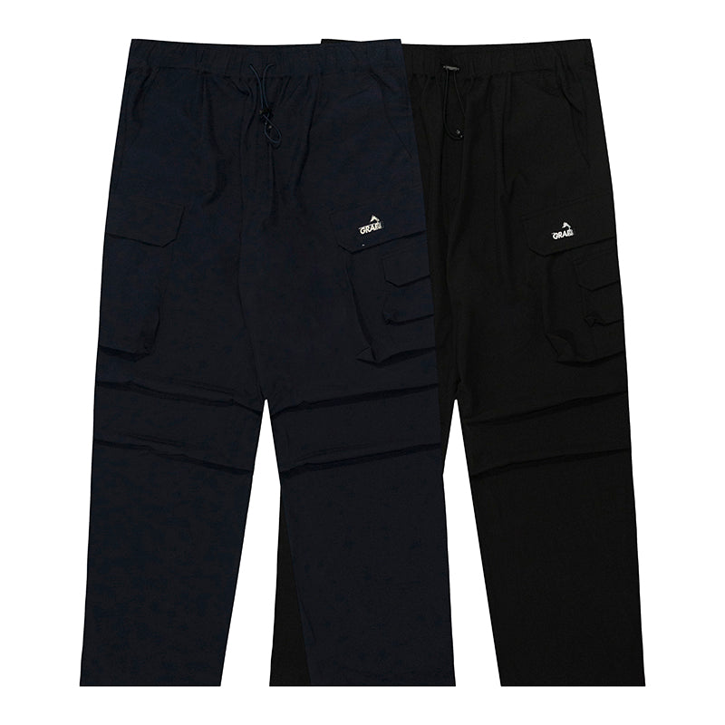 GRAF&WU Deer Metal Logo Lightweight Loose Cargo Casual Trousers