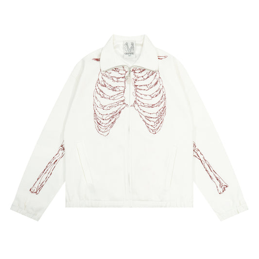 GRAF&WU Rib Cage Skeletal Zip-Up Jacket