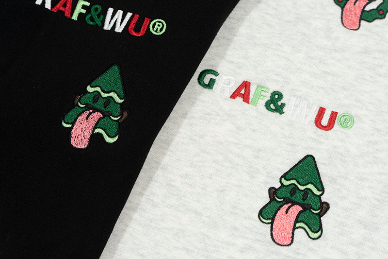 GRAF&WU Christmas Naughty Cute Ghost Character Crewneck Sweatshirt