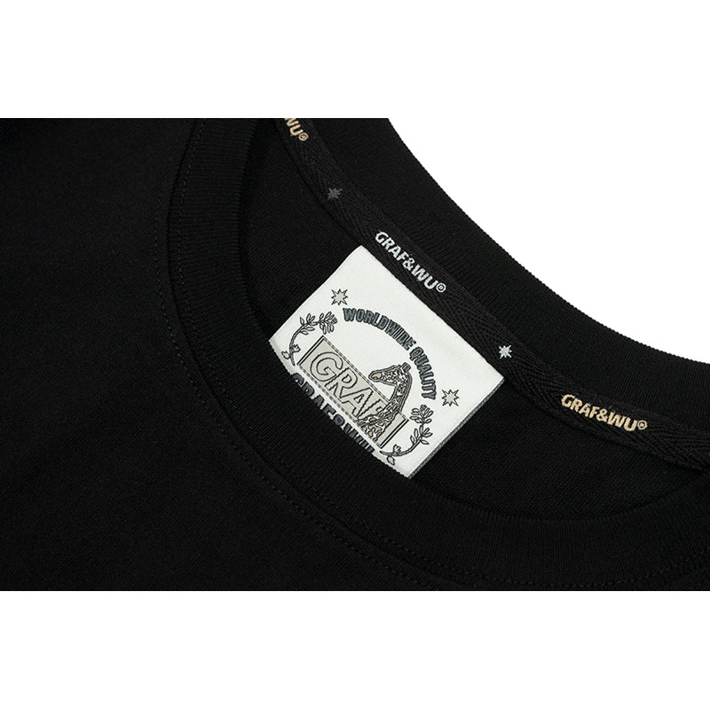 GRAF&WU Rainbow Letter Embroidery Cotton T-shirt