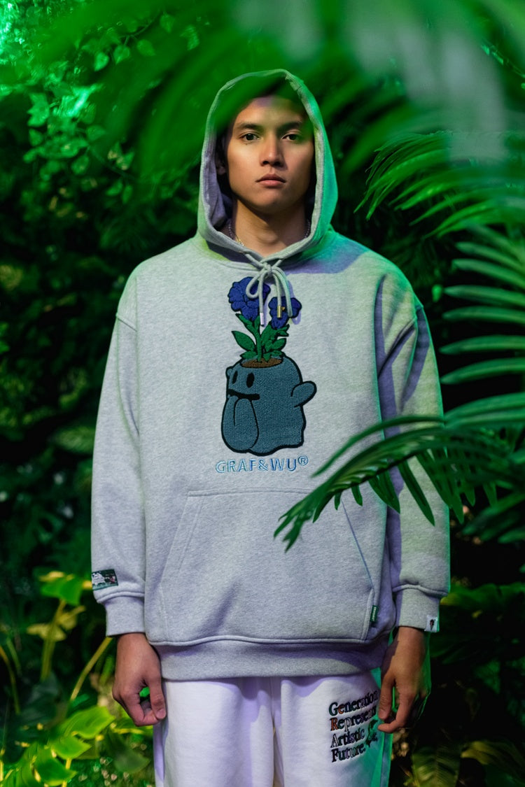 GRAF&WU FlowerShop BooGhost Cute Ghost 2.0 Floral Terry Hoodie