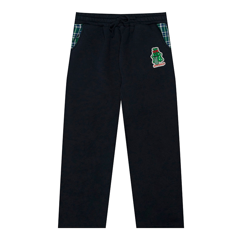 GRAF&WU Christmas Gingerbread Men Chimney Cute Ghost Loose Fleece Pant