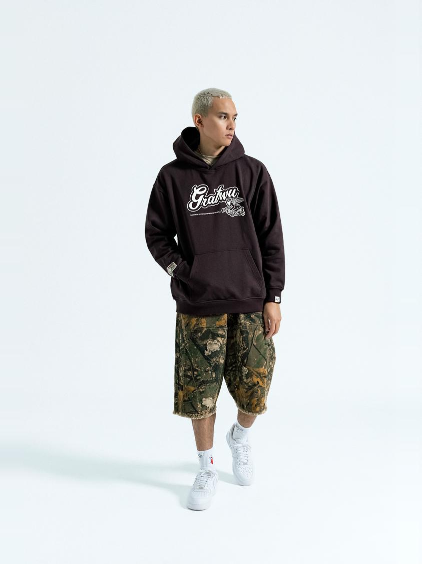 GRAF&WU AK Angel Letter Print Hoodies