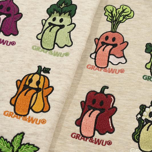 GRAF&WU Original 12 Cute Vegetable Ghost Embroidered Hoodies