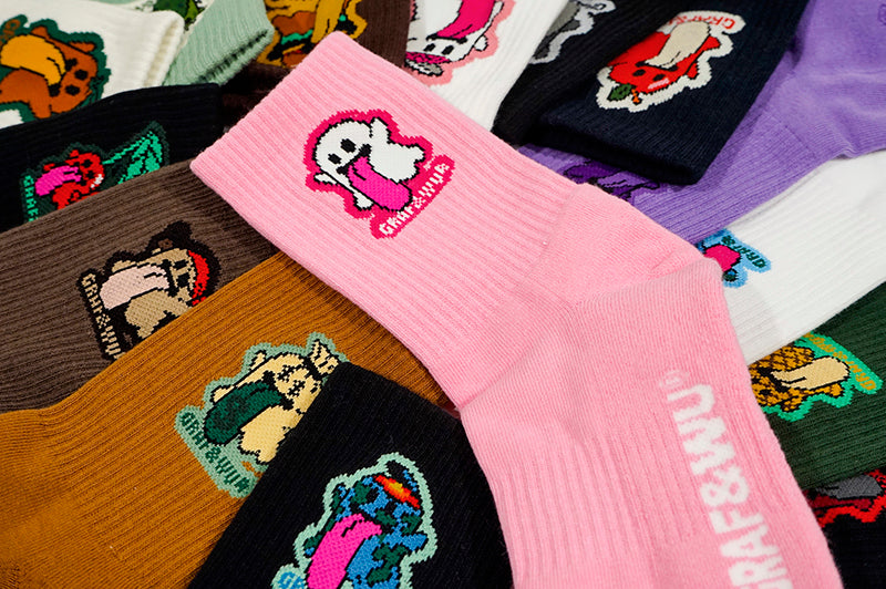 GRAF&WU BooGhost 2.0 Cuteghost angel devil fruit series thick skateboard mid-tube socks