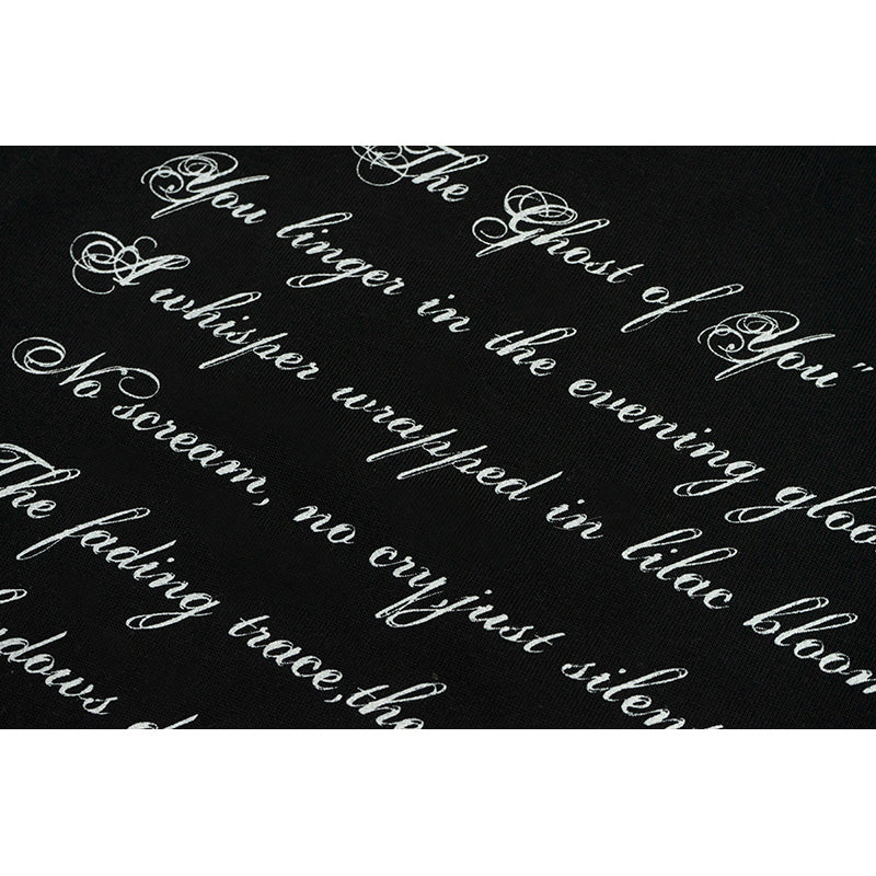 GRAFWU Booghost of you Sad Memories Poetry Text T-Shirts