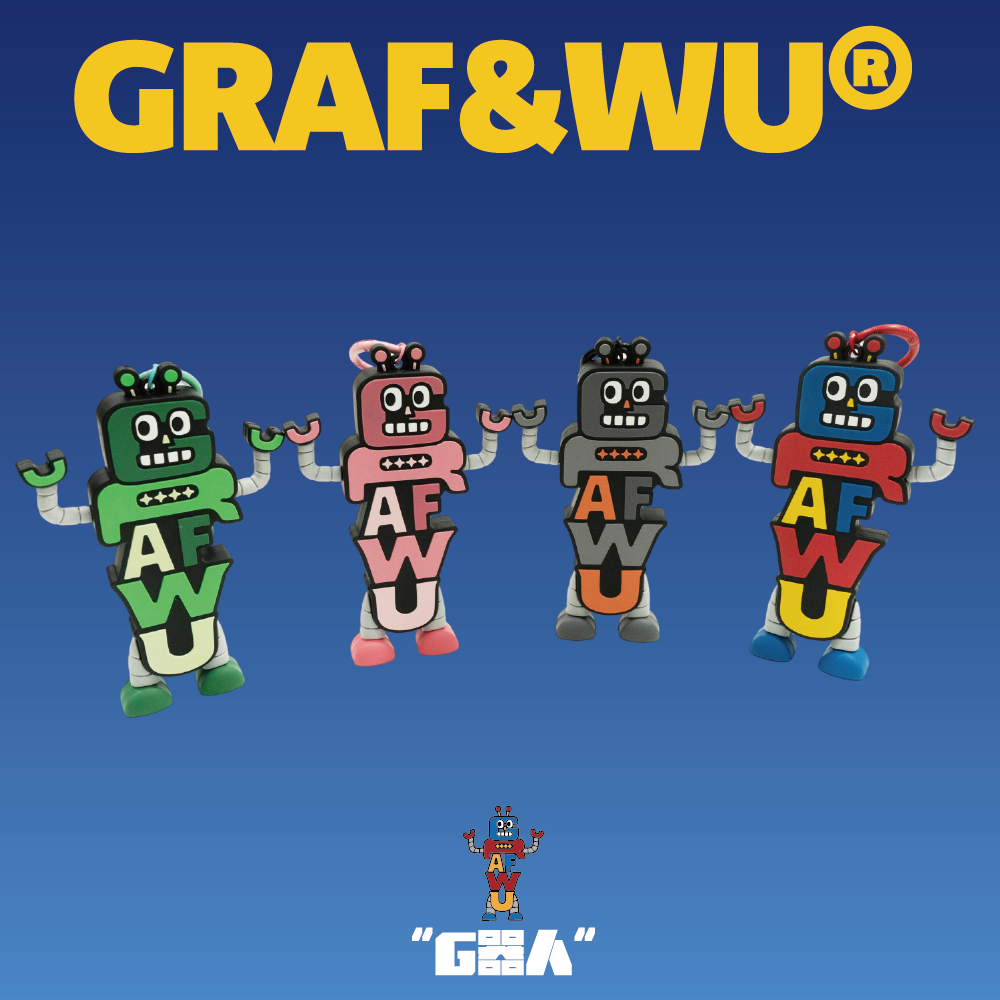 GRAF&WU Bag Charm Robot Cartoon Letter Bag Pendants Oversized 3d Fun Trendy Doll Keychain