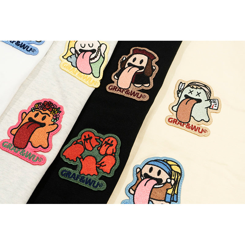 GRAF&WU 【World famous paintings】12 paintings of art Mona Lisa BooGhost embroidered short sleeves
