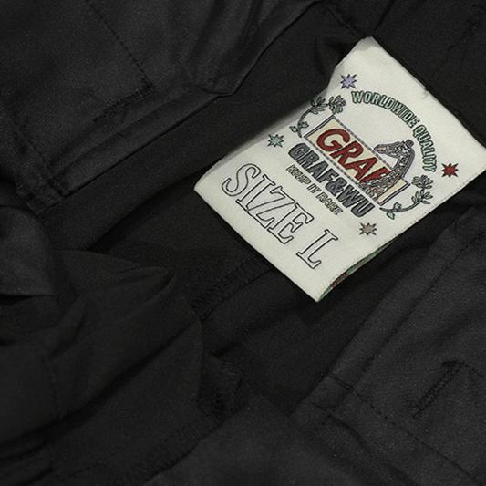 GRAF&WU Deer Metal Logo Lightweight Loose Cargo Casual Trousers