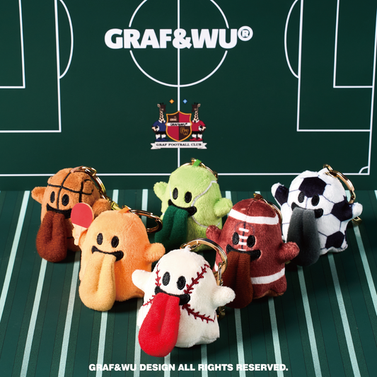 GRAF&WU Mini Sports Ball Cute Ghost Keychain