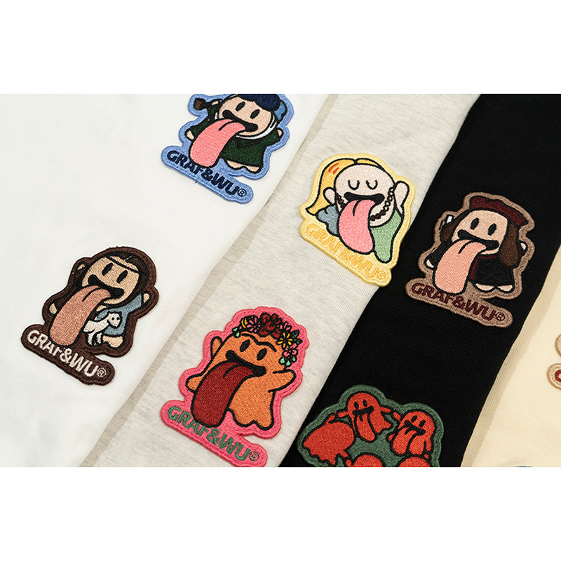 GRAF&WU 【World famous paintings】12 paintings of art Mona Lisa BooGhost embroidered short sleeves