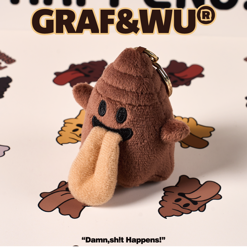 GRAF&WU Fun Poop Cute Ghost Trendy Doll Keychain Pendant