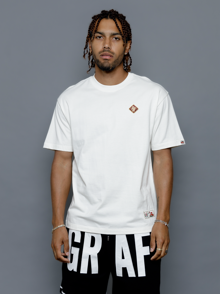 GRAF&WU T-Shirts Square Colorful Graf Letter Embroidery Small Logo Short Sleeves Classic Casual Short Sleeve Street Loose T-Shirt