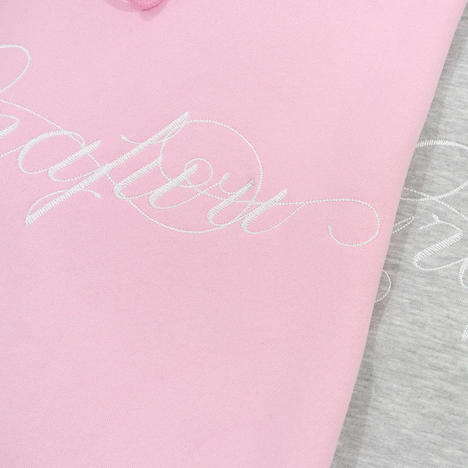 GRAF&WU Brand Letter Embroidered Fleece Hoodie