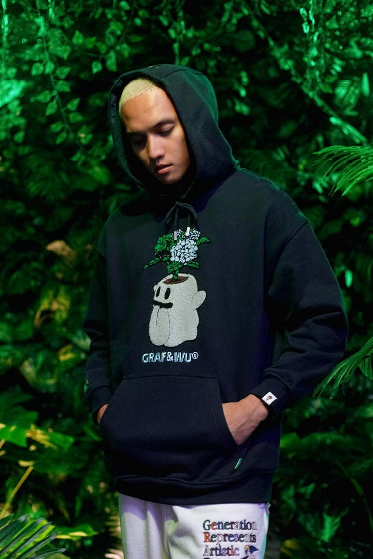 GRAF&WU FlowerShop BooGhost Cute Ghost 2.0 Floral Terry Hoodie