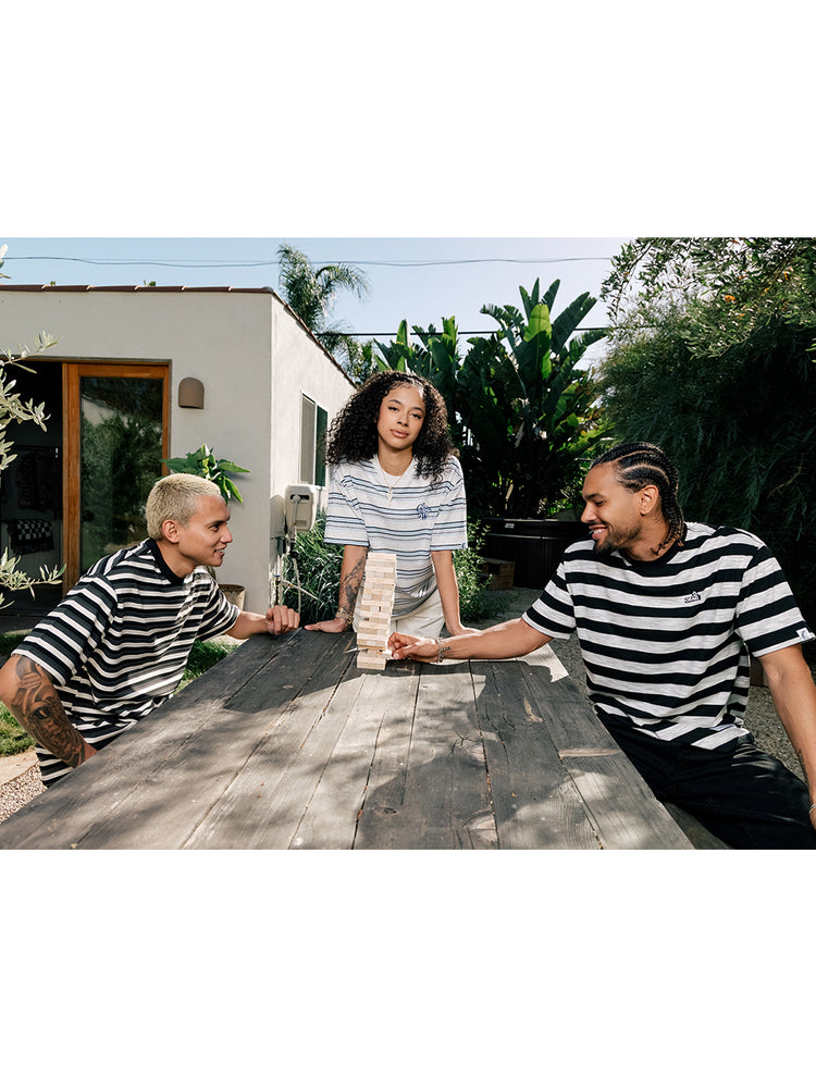 GRAF&WU Summer Striped Giraffe Logo T-shirt