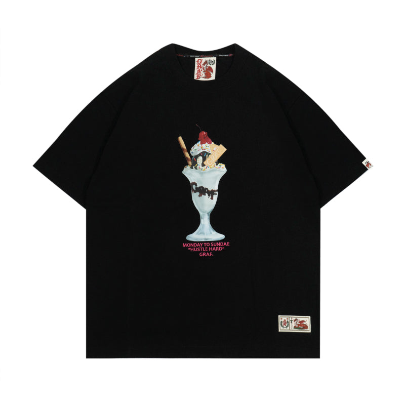 GRAFWU Cherry Cute Ghost Sundae T-Shirts
