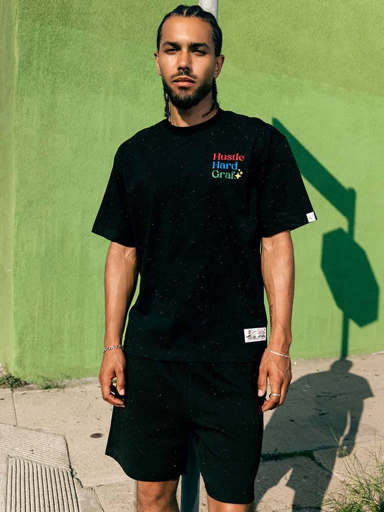 GRAFWU Colorful Dots Hustle Hard T-shirts
