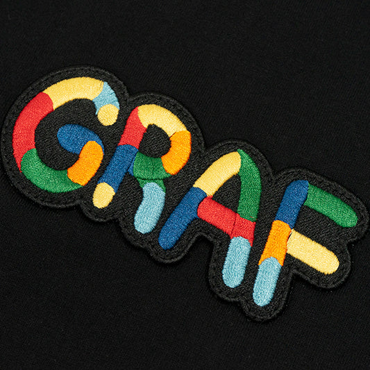 GRAF&WU Rainbow Letter Embroidery Cotton T-shirt