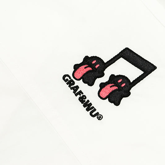 GRAF&WU Music Note Cute Ghost Cuban Shirt
