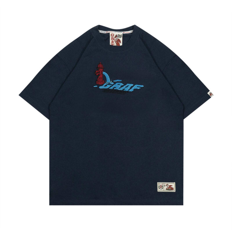GRAF&WU Fire Hydrant Leak Drip Embroidery T-Shirts