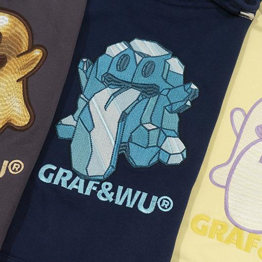 GRAF&WU Five Elements Origin Cute Ghost Embroidered Hoodie