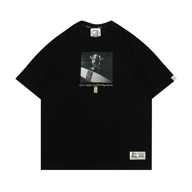 GRAF&WU T-Shirts【25vol.2】Fashion Car Logo Cute Ghost Pattern Short-Sleeved Casual Cotton Short Sleeve Hip-Hop Streetwear T-Shirt