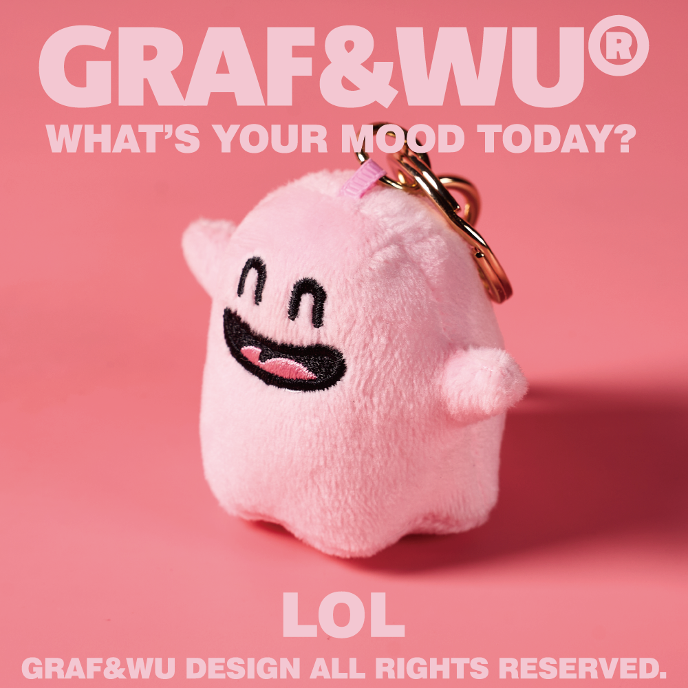 GRAF&WU Mini Bag Charm What'S Your Mood Today Bag Pendant Cute Ghost Plush Doll Keychain Men Women Teens Lovely Daily Dool Keyrings
