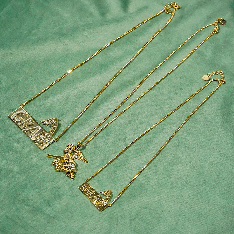 GRAF&WU Ak47 Little Angel Necklaces Bogo Giraffe Jewelry Hip Hop Trend Shiny Necklace Special Design Accessories