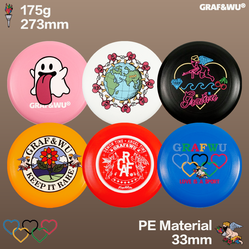 GRAF&WU Brand Ultimate Frisbee Cute Ghost Angel 175g Flying Disc Professional Competition Standard Design Frisbee Outdoor Sports Disc