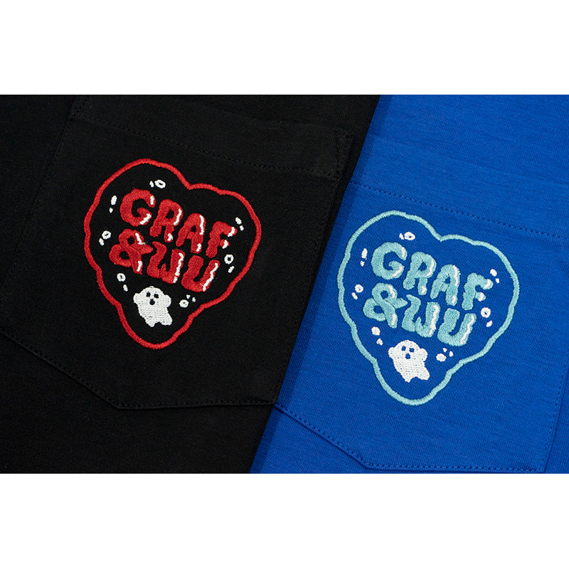 GRAF&WU Pocket Heart Ghost Embroidery T-shirts