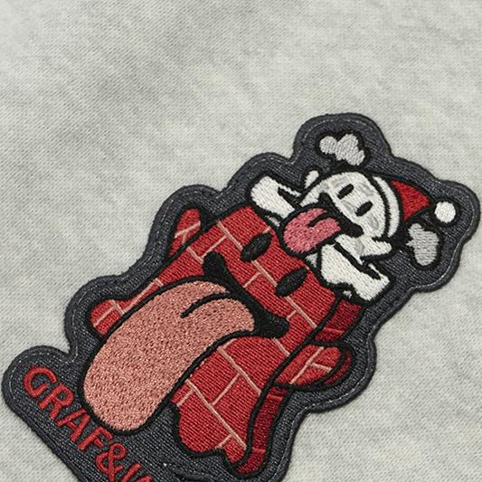 GRAF&WU Christmas Gingerbread Men Chimney Cute Ghost Loose Fleece Pant