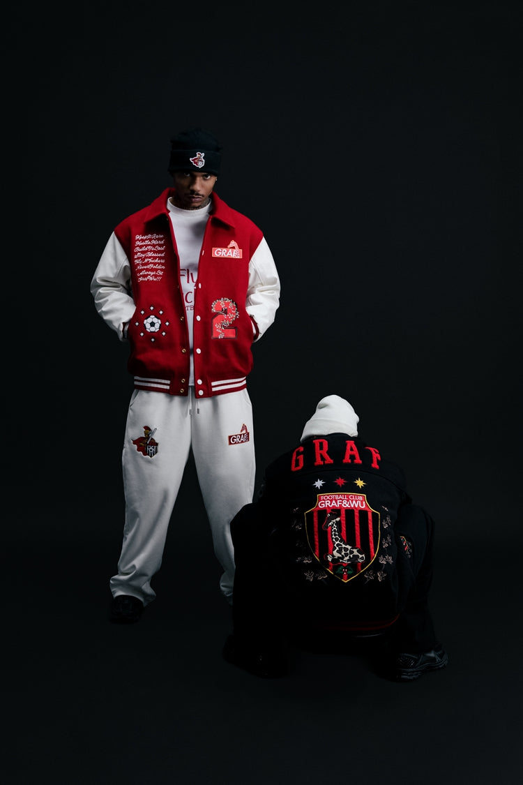 GRAF&WU Blokecore Floral Leather Sleeve Jacket
