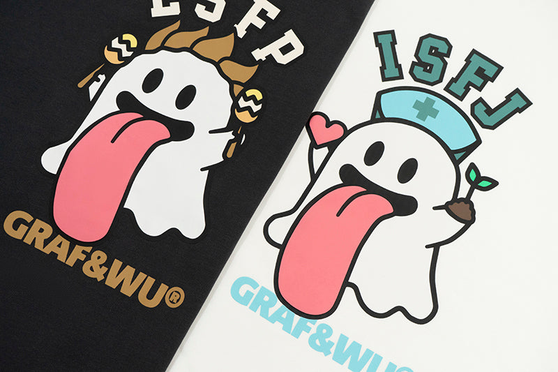 GRAF&WU【MBTI】16 personality types ENTJ ISTP Booghost print pure cotton short sleeves