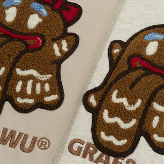 GRAF&WU Christmas Gingerbread Cute Ghost Fleece Hoodie