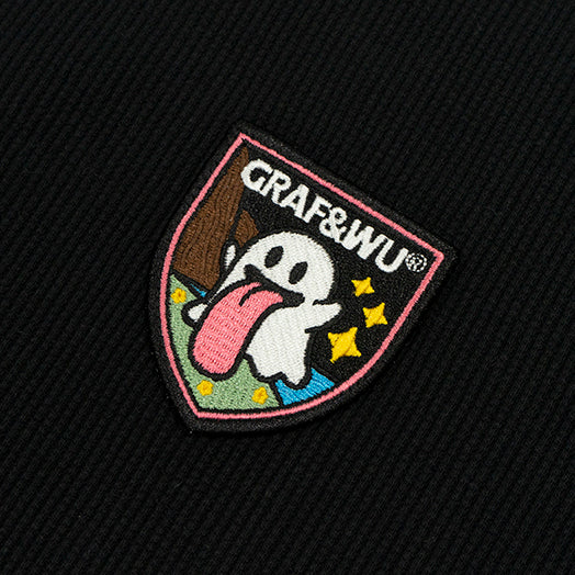 GRAFWU Cute Ghost Buttons and Retro Henry Collar T-Shirts
