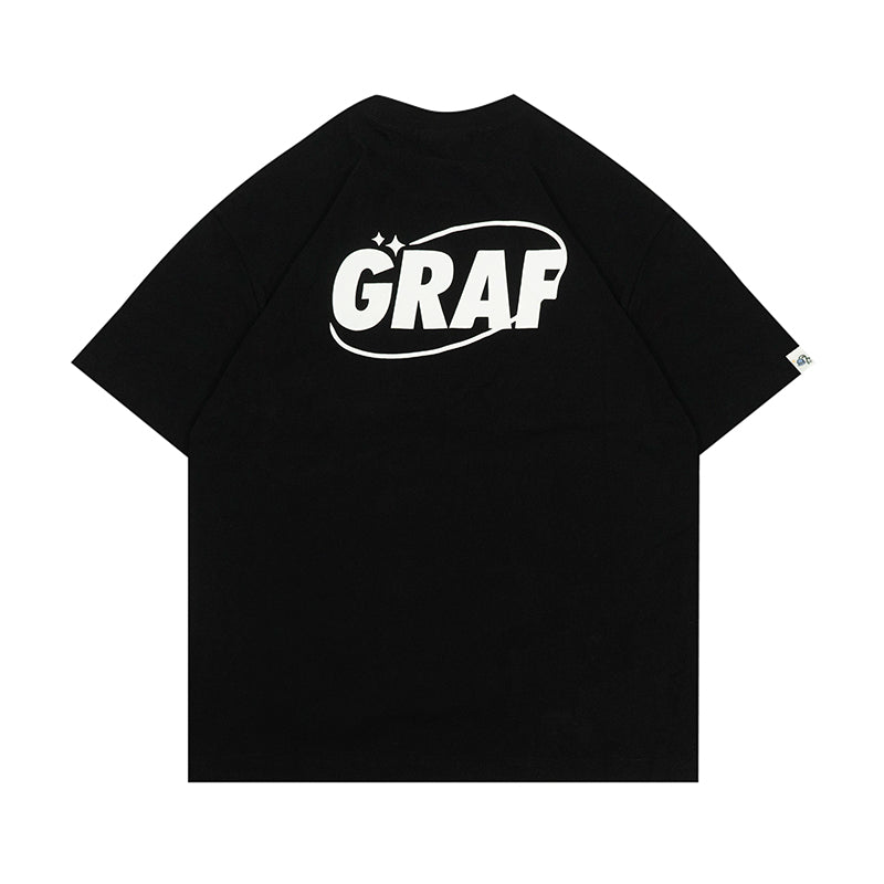 GRAF&WU T-Shirts Earth Planet Universe Rocket Pattern Design Short-Sleeved Fashionable 3D Print Casual Short Sleeves Men Women Cotton T-Shirt