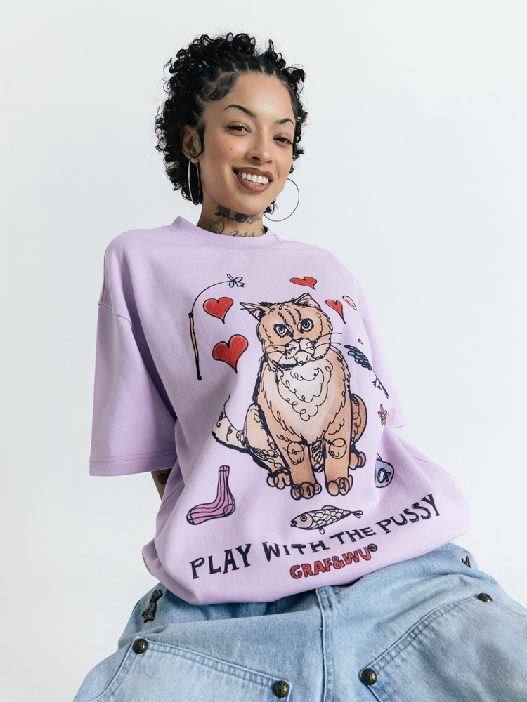GRAF&WU Play With Pu$$y Letter Women T-Shirts