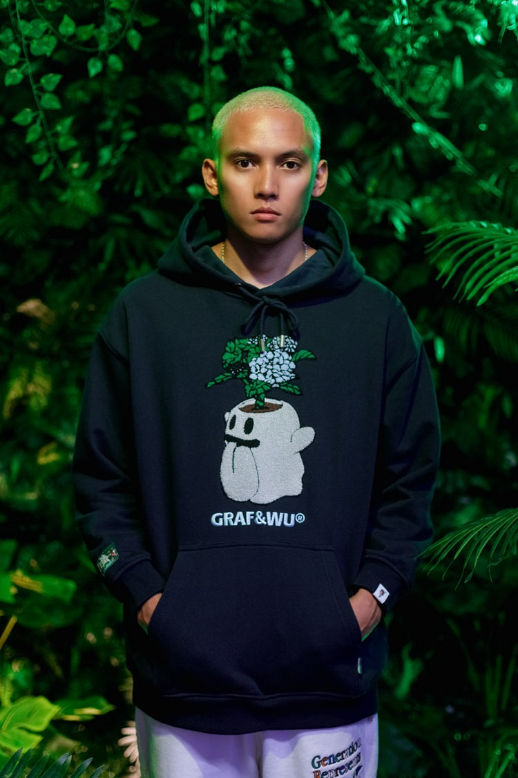 GRAF&WU FlowerShop BooGhost Cute Ghost 2.0 Floral Terry Hoodie