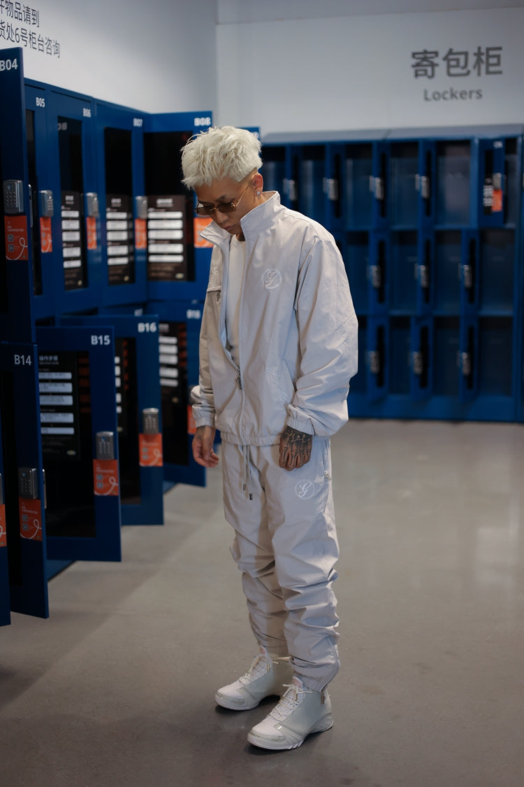 GRAF&WU Embroidered Streetwear Drill Sports Jacket