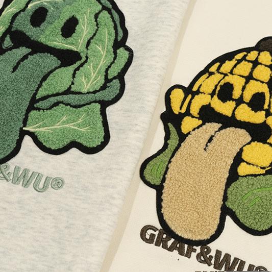 GRAF&WU Cabbage Carrot Vegetable Cute Ghost Hoodie