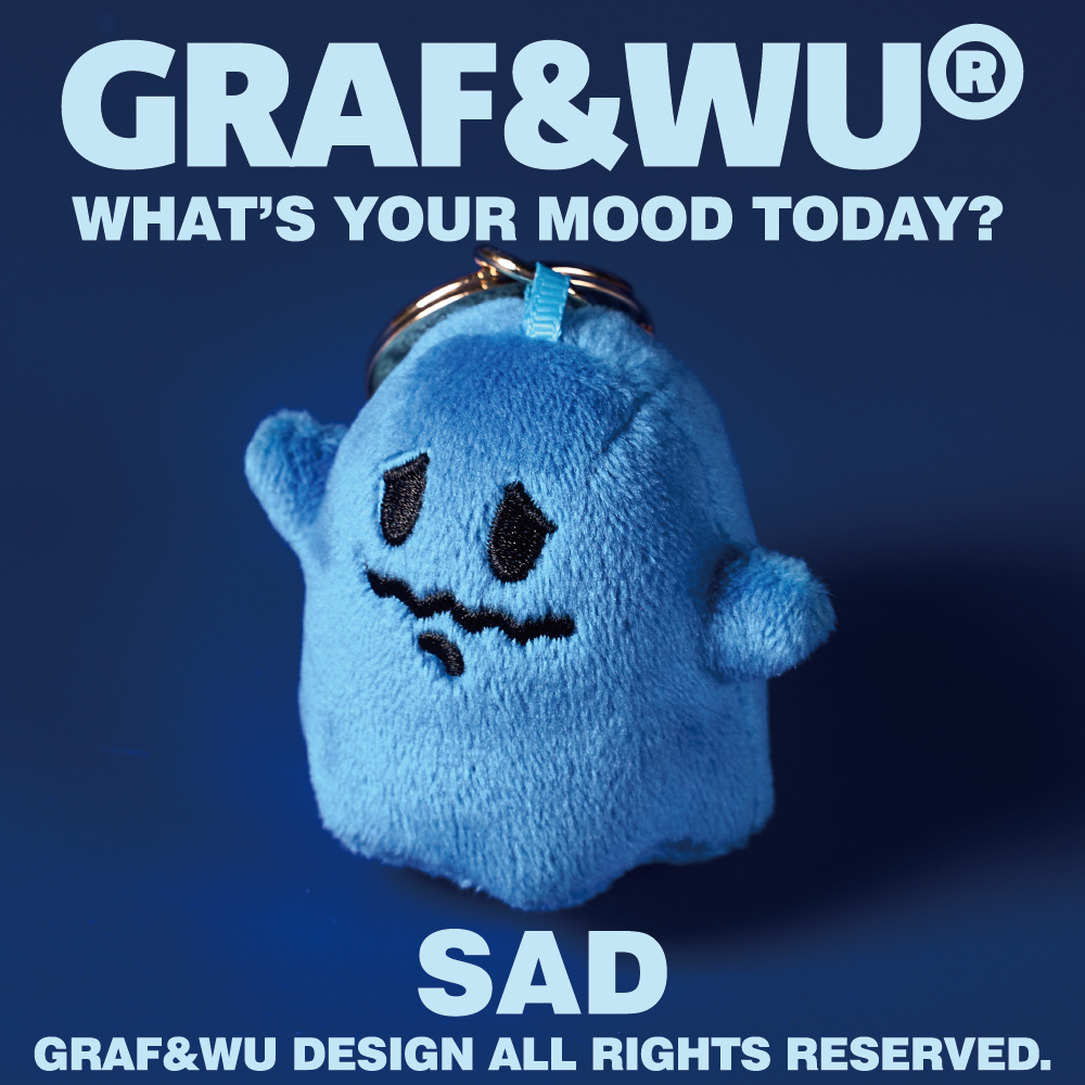 GRAF&WU Mini Bag Charm What'S Your Mood Today Bag Pendant Cute Ghost Plush Doll Keychain Men Women Teens Lovely Daily Dool Keyrings