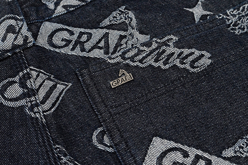 GRAFWU Jacquard Denim Embroidery Shorts