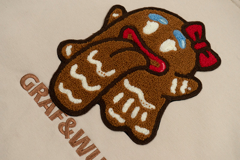 GRAF&WU Christmas Gingerbread Cute Ghost Fleece Hoodie
