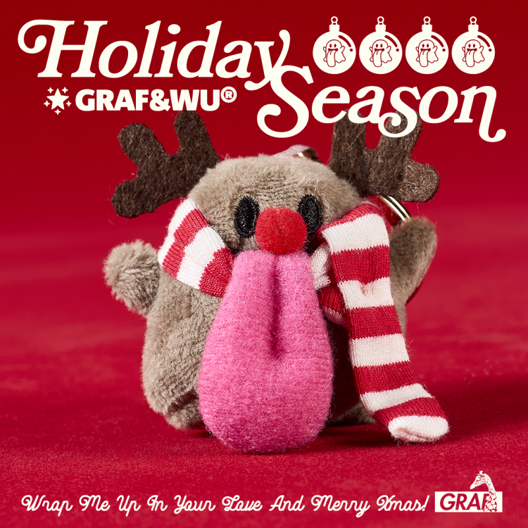 GRAF&WU Christmas Cute Ghost Plush Doll Keychain