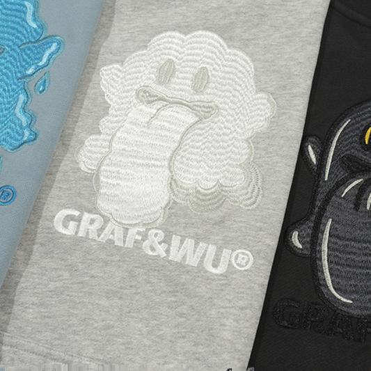 GRAF&WU Five Elements Origin Cute Ghost Embroidered Hoodie